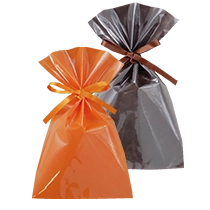 ソフトバッグクリア ２穴リボン巾着