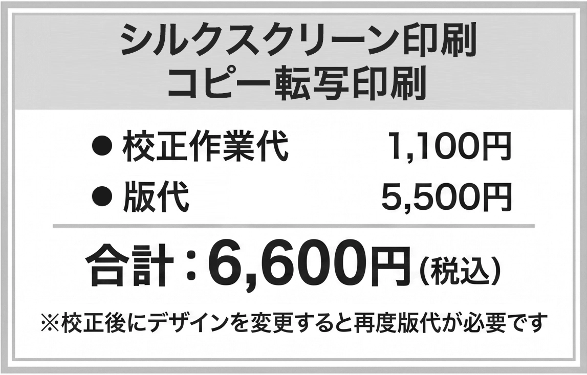シルクスクリーン印刷 コピー転写印刷 料金ガイド