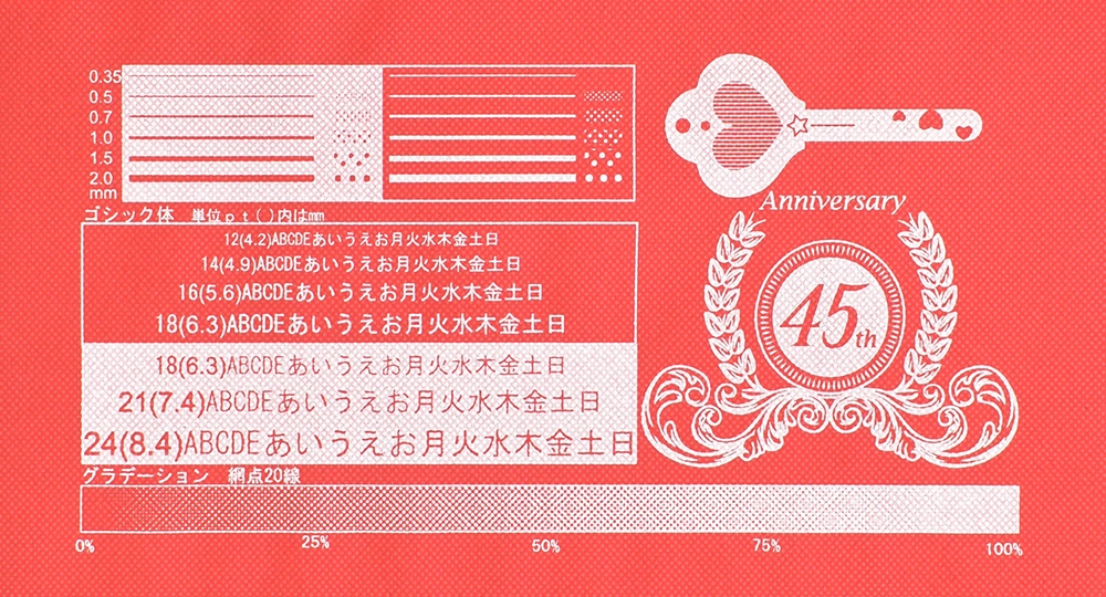 シルクスクリーン印刷見本:刷り上がり