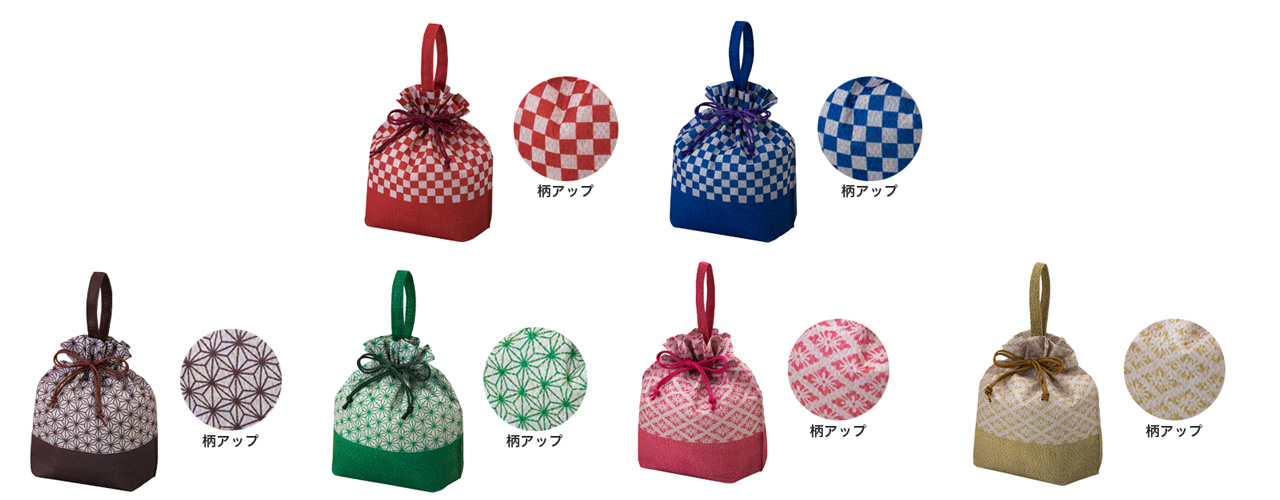 和柄手提げ巾着6色展開