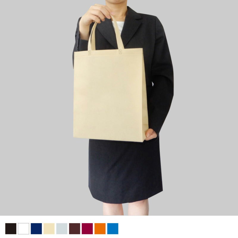 不織布バッグ｜ベーシックトート　厚タイプ(100g）　A4縦　100枚入