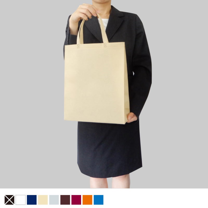 不織布バッグ｜ベーシックトート　厚タイプ(100g）　A4縦　100枚入
