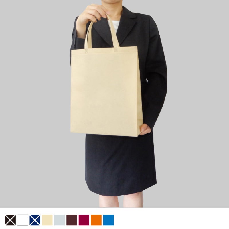 不織布バッグ｜ベーシックトート　厚タイプ(100g）　A4縦　100枚入