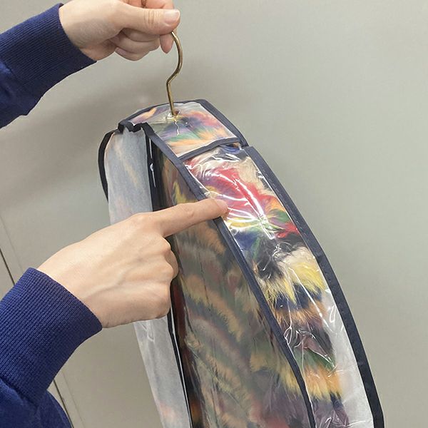 アパレル指示｜マチ付　半身透明洋服カバー　コート・ワンピース用