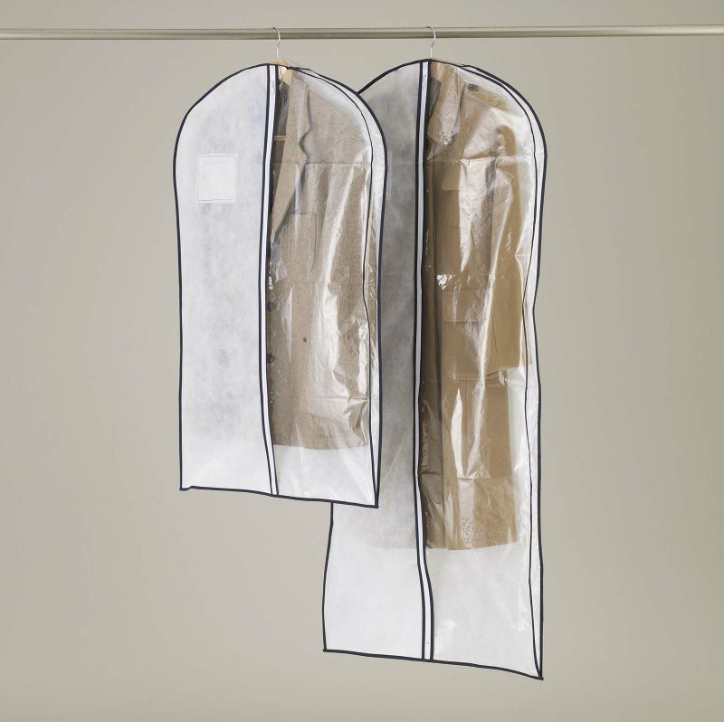 アパレル指示｜マチ付　半身透明洋服カバー　コート・ワンピース用