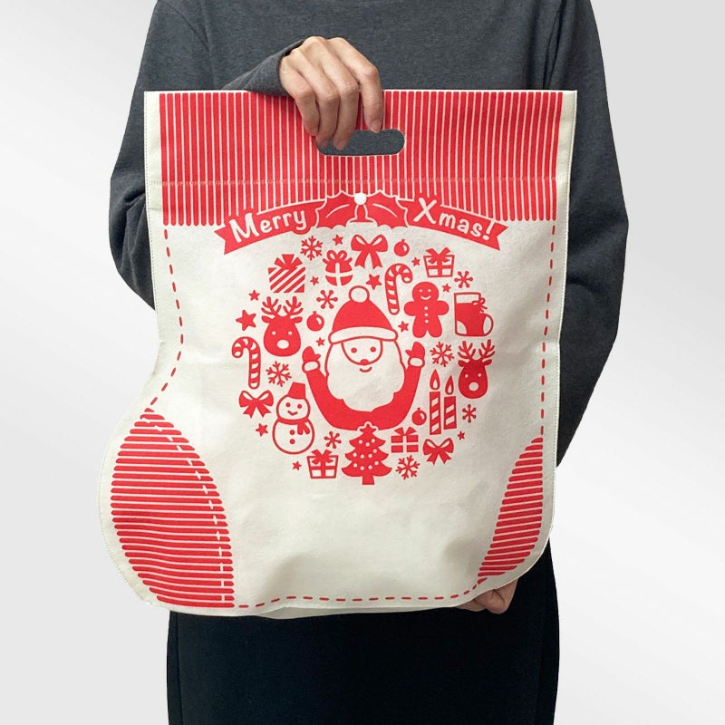 ラッピング｜【クリスマス】小判抜きバッグ　大サイズ｜不織布ラッピング袋｜20枚入～