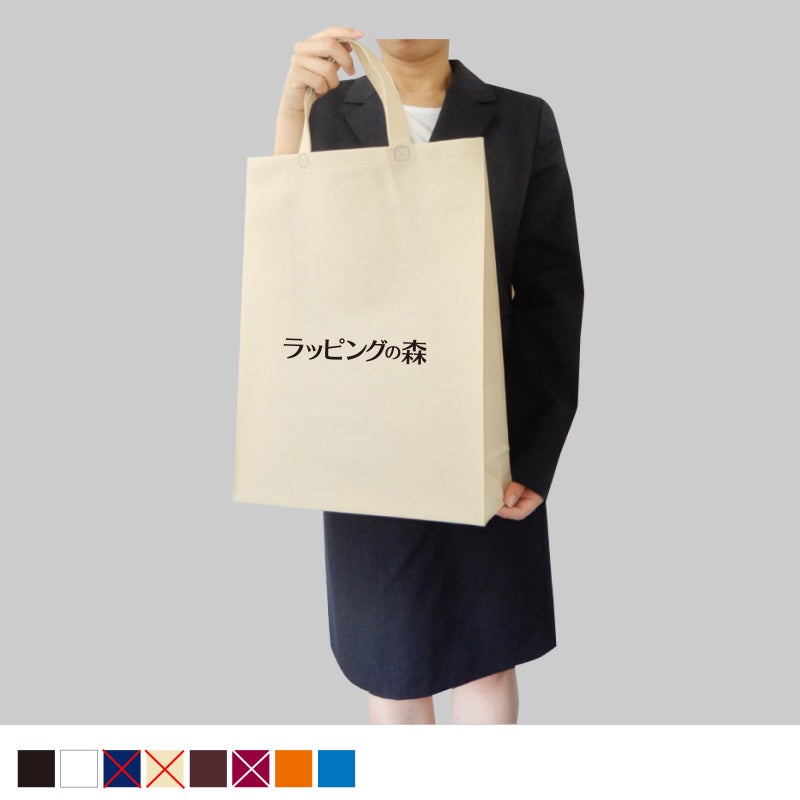 不織布バッグ｜【1000枚以上専用】ベーシックトート　厚タイプ(100g）　中縦　名入れ有　100枚入