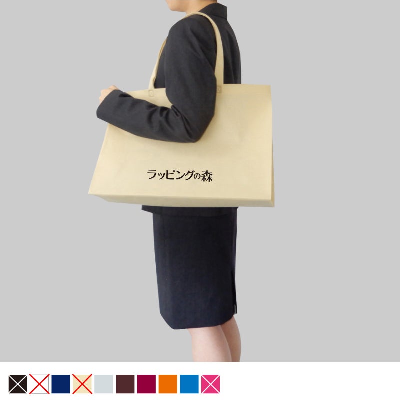 不織布バッグ｜【1000枚以上専用】ベーシックトート　厚タイプ(100g）　中横　名入れ有　100枚入