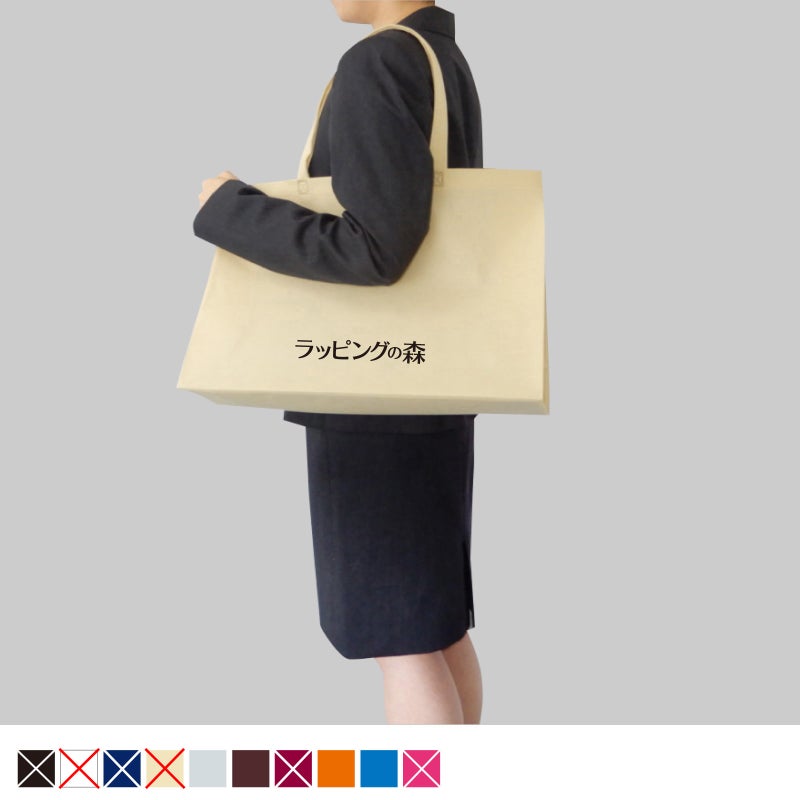 不織布バッグ｜【1000枚以上専用】ベーシックトート　厚タイプ(100g）　中横　名入れ有　100枚入