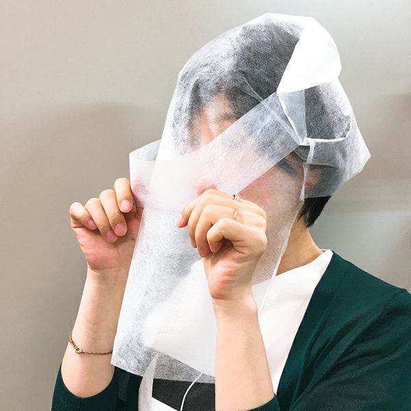 ホルダー付きフェイスカバー　紙箱200枚入