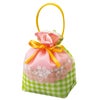 スプリングリボンバッグ　いちごチェック柄　20枚入～｜ラッピング資材の仕入れならラッピングの森