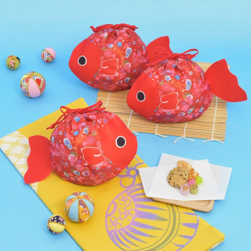 おてだま巾着 和金魚柄
