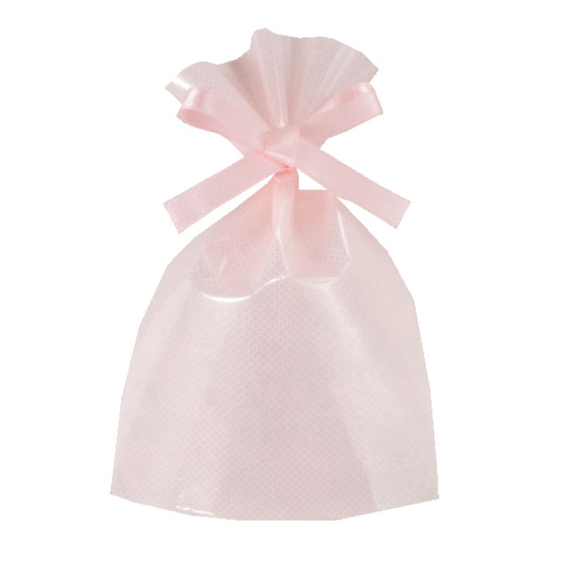 ラッピング｜ソフトバッグクリアS1 2穴リボン巾着　名入れ有　100枚入