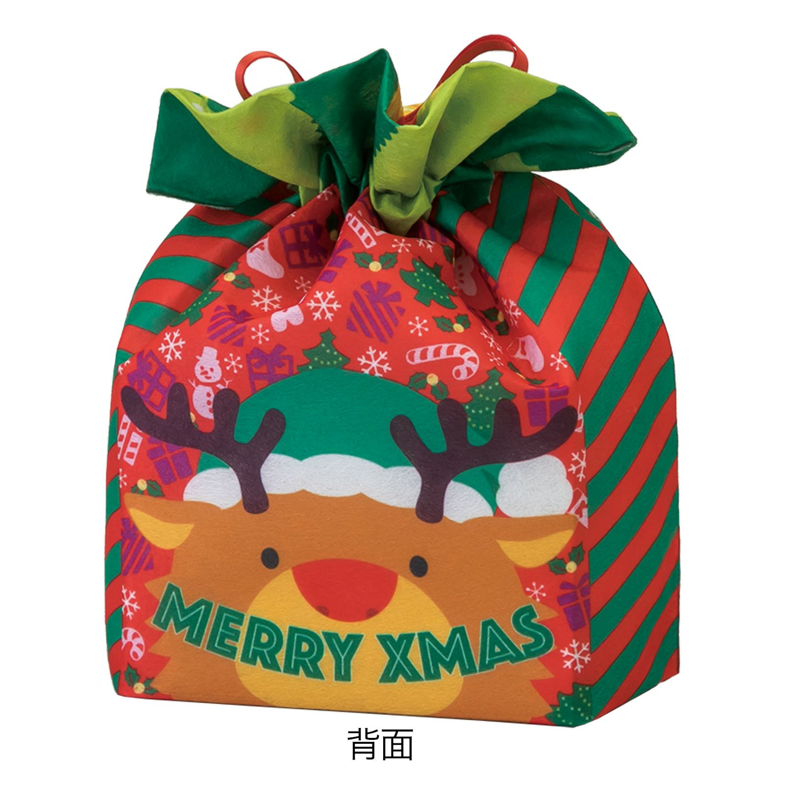 クリスマス ラッピング袋 4枚セット 袋 巾着袋 不織布 メッセージ付き クリスマス】スクエア巾着｜不織布ギフト包装資材の仕入れ通販