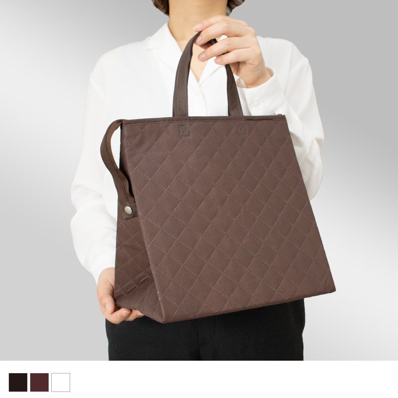 不織布バッグ｜【小ロット】カラークールキルトバッグ　中　10枚入