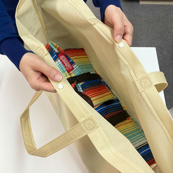 不織布バッグ｜【小ロット】ホック付きショルダーバッグ　大　10枚入