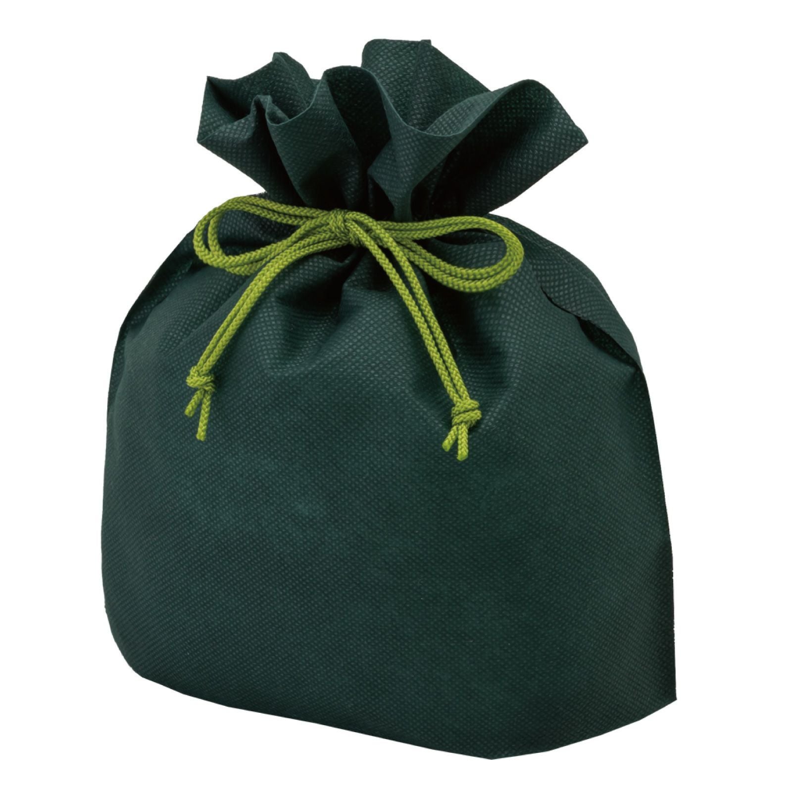 巾着袋大　プレーン グリーン