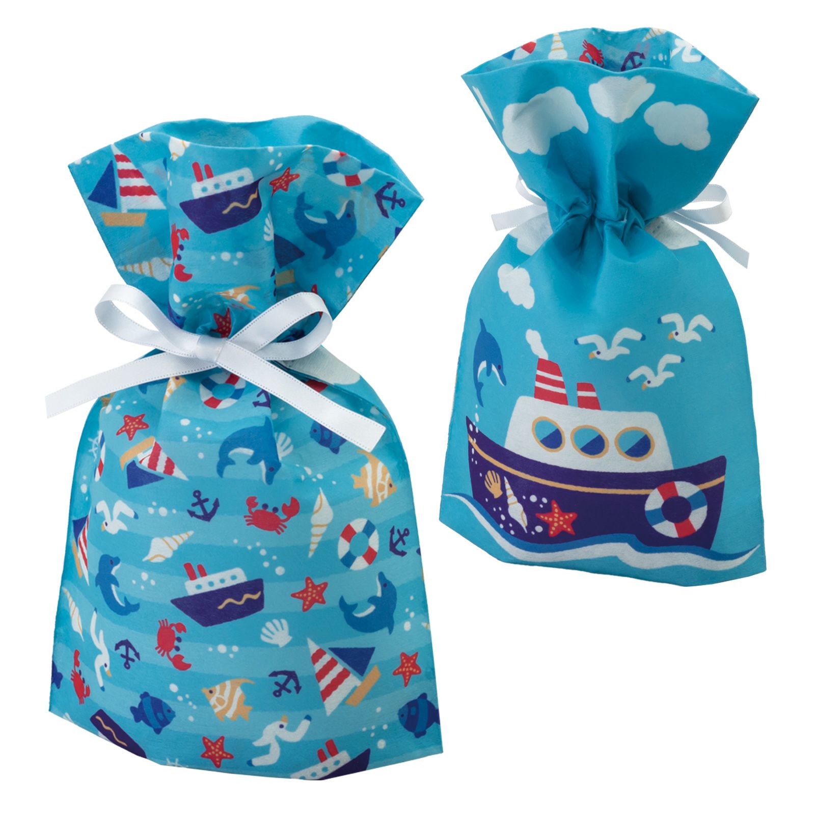 マチ付き巾着　マリン船FP　20枚入