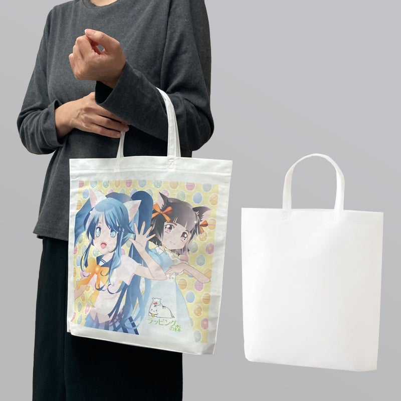 【フルカラー名入れ／高温転写】シンプルトートPET　A4縦　100枚入｜不織布バッグの仕入れならラッピングの森