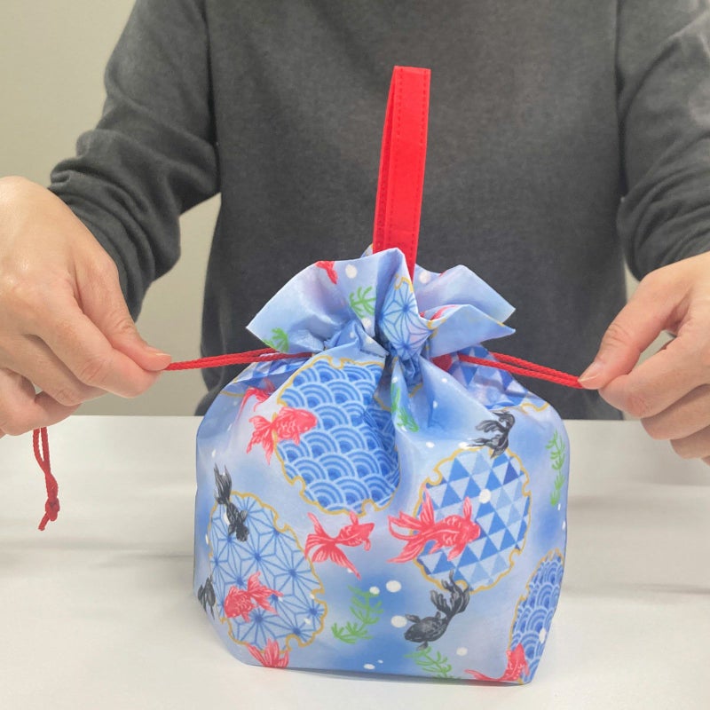 ラッピング｜手提げ巾着FP　六花（りっか）金魚柄　20枚入～