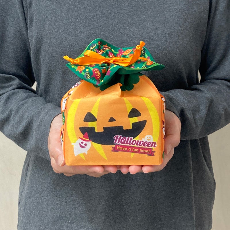 ラッピング｜スクエア巾着　ハロウィンゴーストＦＰ 20枚入～｜俯瞰から見た画像