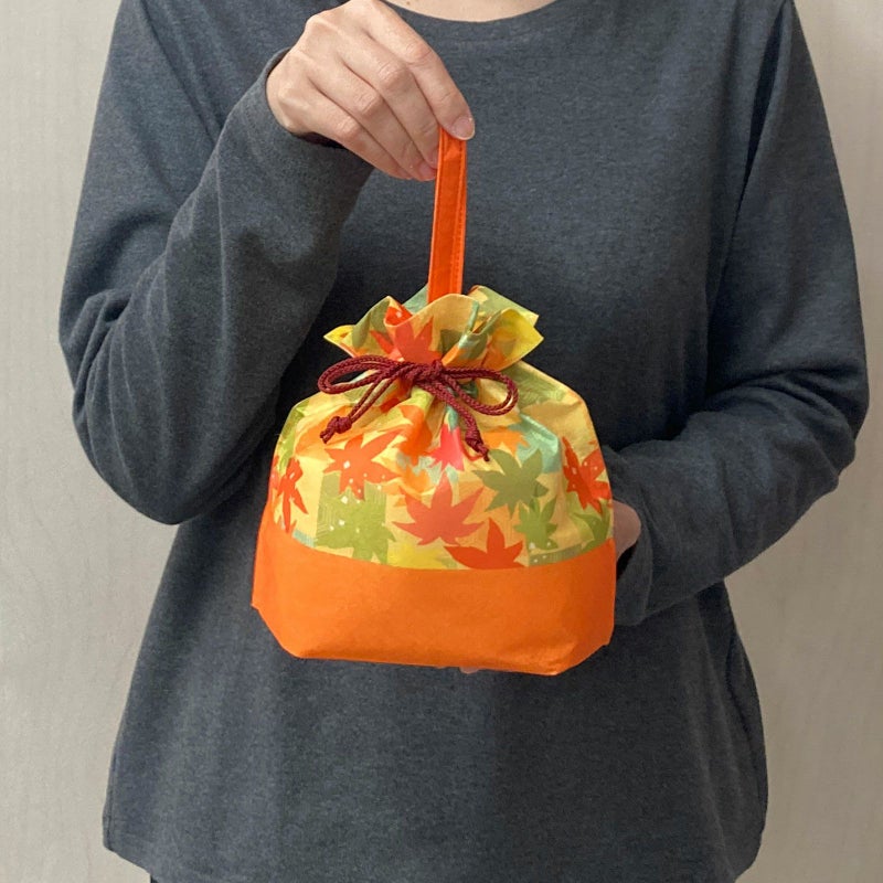 ラッピング｜手提げ巾着　もみじ市松柄ＦＰ　20枚入～