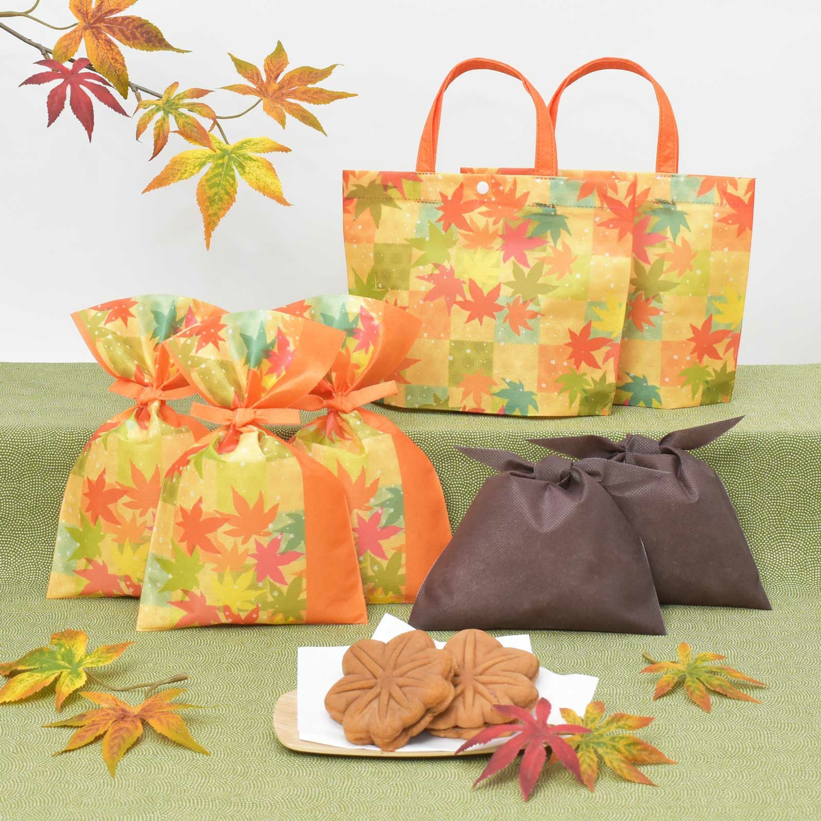 紅葉ラッピングセット｜不織布ギフト包装資材の仕入れ通販 ラッピングの森