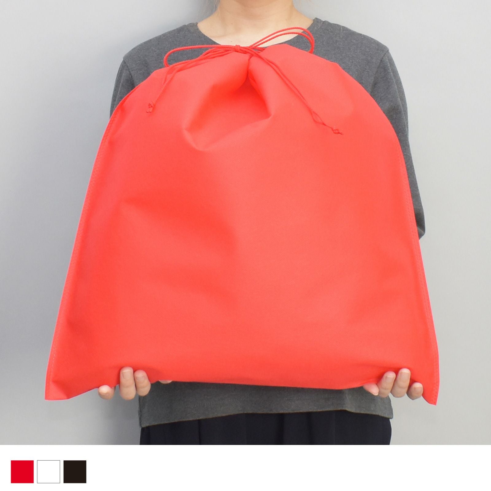 不織布内袋巾着 厚手 L