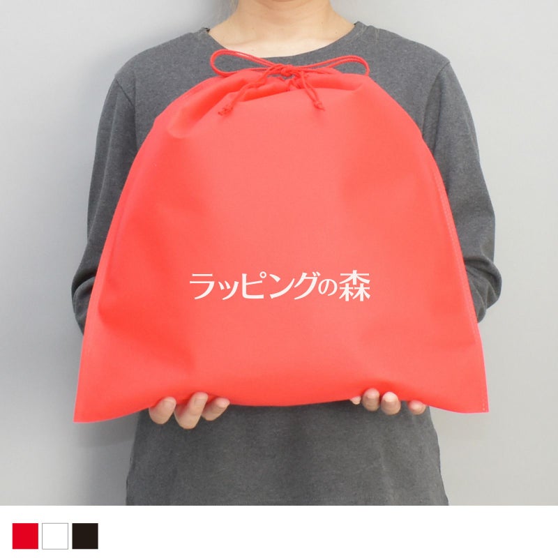 アパレル資材｜不織布インナー巾着　厚タイプ　Mサイズ　名入れ有り　100枚入