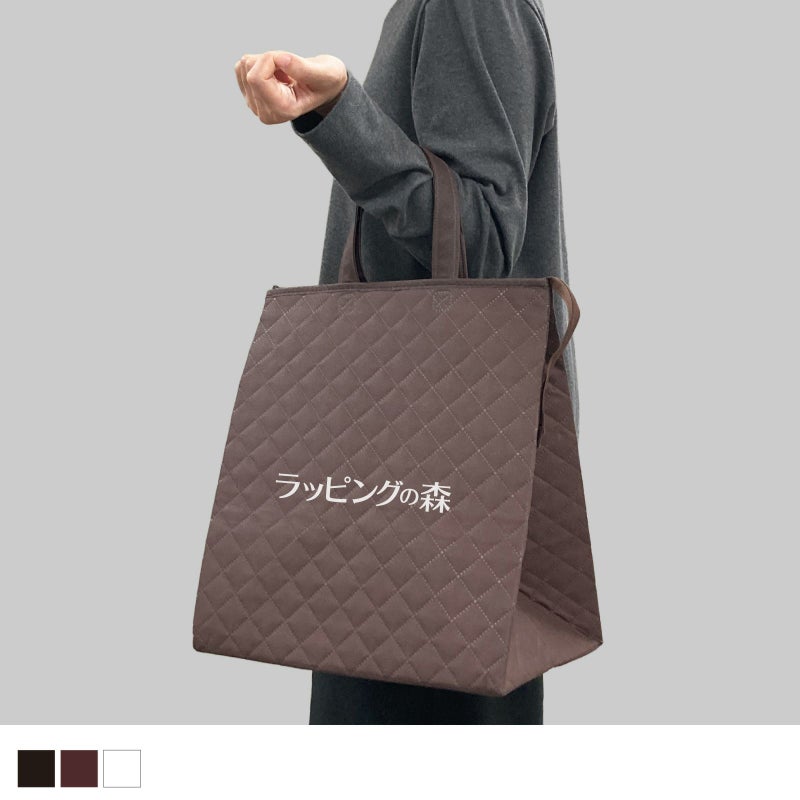 不織布バッグ｜【1000枚以上専用】カラークールキルトバッグ　大　名入れ有り　100枚入