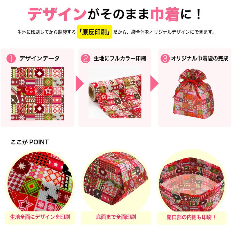 デザインがそのまま巾着に！