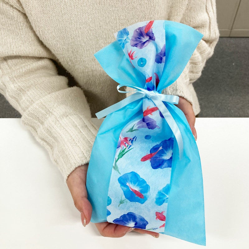 ラッピング｜オビーノFP　水彩朝顔柄