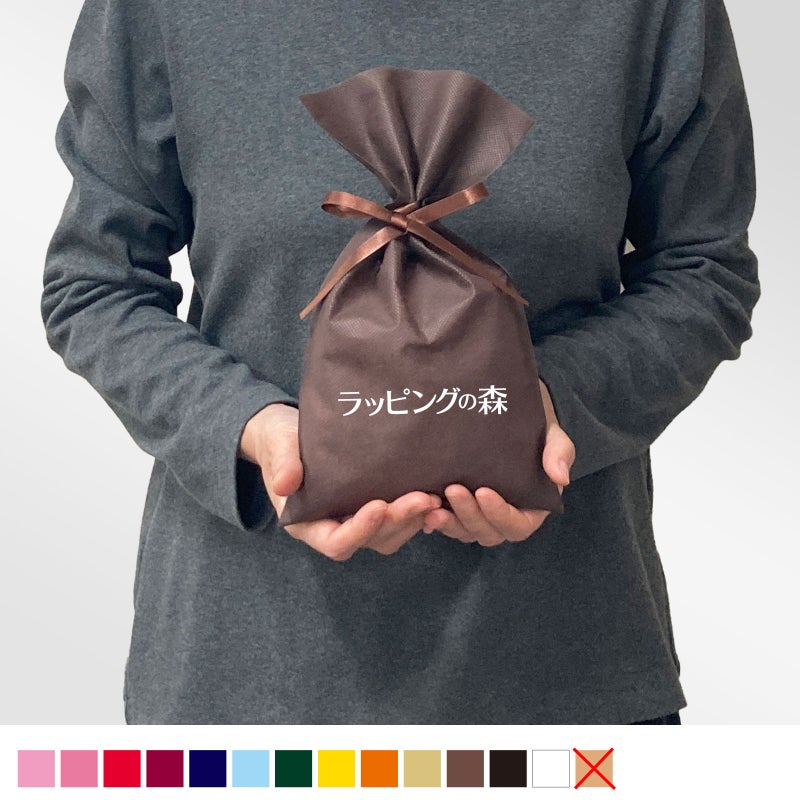 ラッピング｜【１０００枚以上専用】ソフトバッグベーシックS4　2穴リボン巾着　名入れ有 100枚入