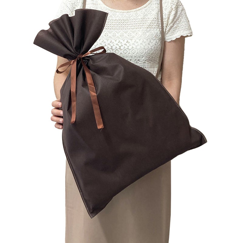 ラッピング｜ソフトバッグベーシックS7厚　2穴リボン巾着　名入れ有 100枚入