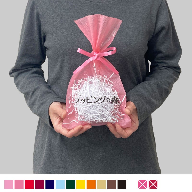 ラッピング｜【1000枚以上専用】ソフトバッグクリアS4 2穴リボン巾着 名入れ有 100枚入