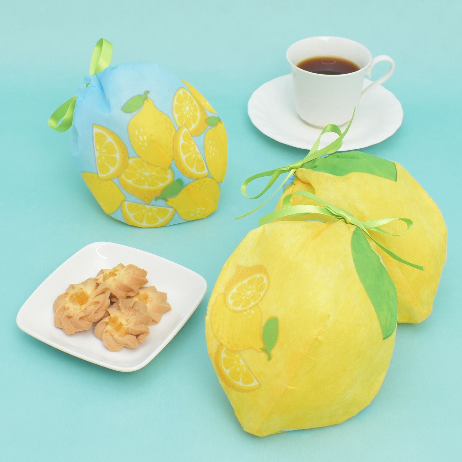 ディスプレイ提案｜おてだま巾着FP　トロピカルレモン柄の画像