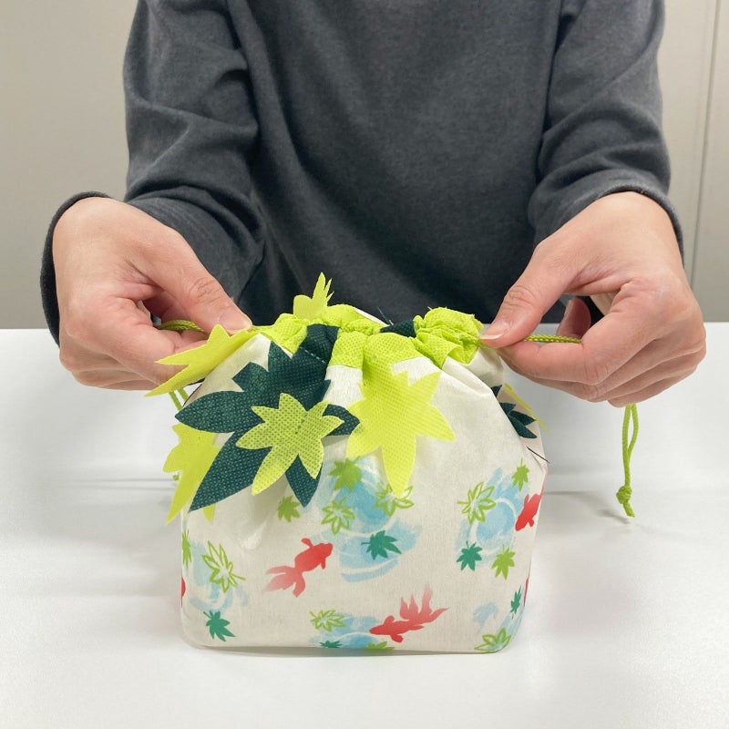 ラッピング｜もみじ巾着　金魚と青楓ＦＰ