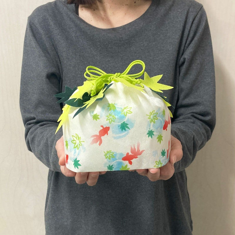 ラッピング｜もみじ巾着　金魚と青楓ＦＰ