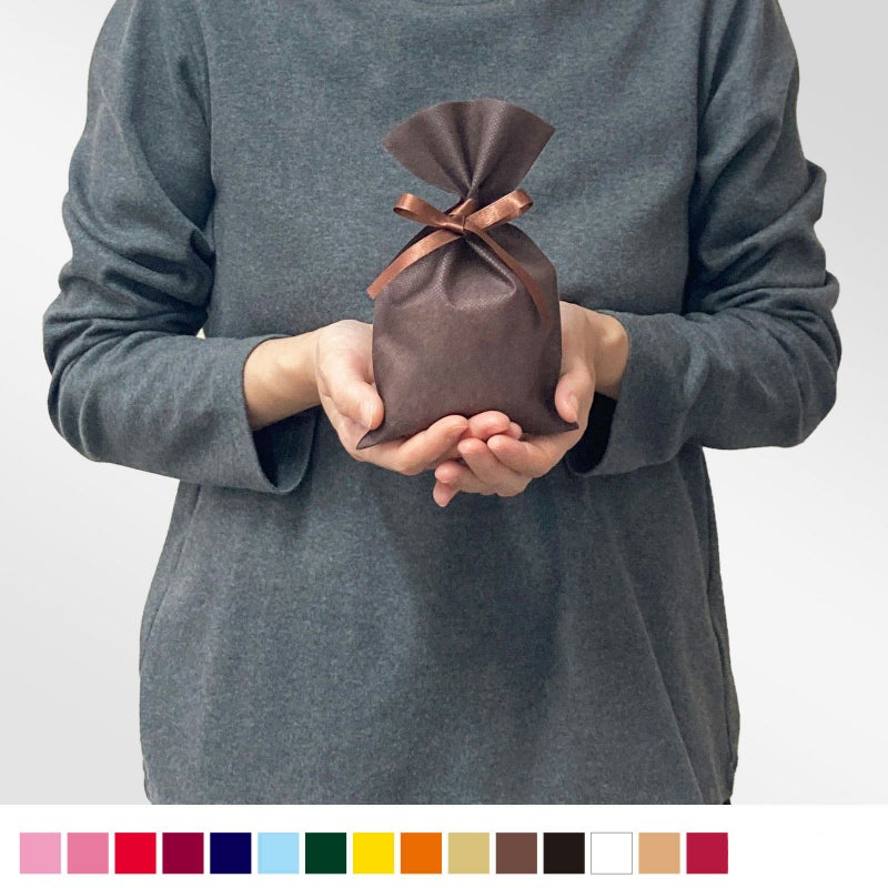 ラッピング｜ソフトバッグベーシックS2　2穴リボン巾着 10枚入