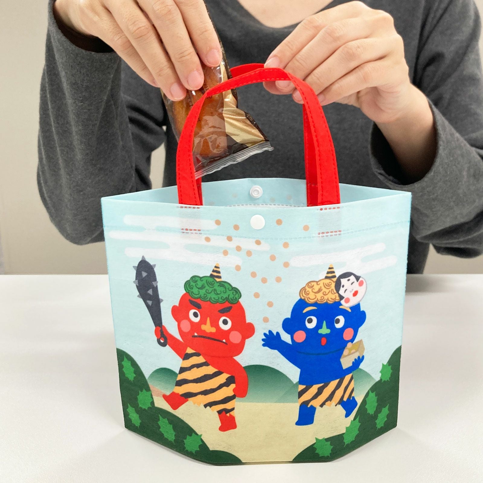 結ぶだけ・閉じるだけで完成する節分ラッピング