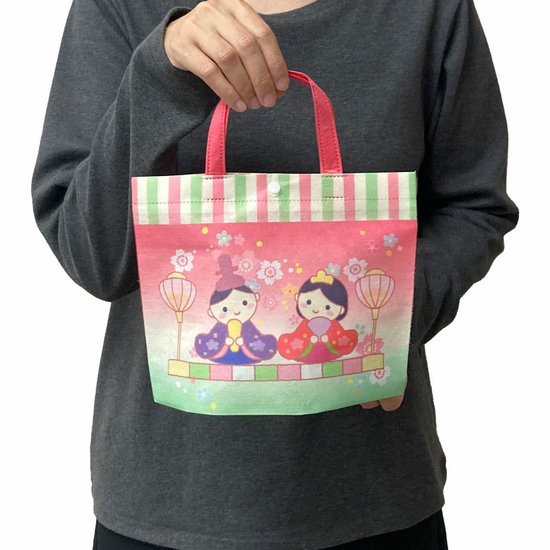 ラッピング｜【ひな祭り】シンプルトート（ミニ）ひなまつり柄｜不織布ラッピング袋｜20枚入