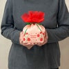 ラッピング｜【母の日】お花巾着（M)カーネーション柄｜不織布ラッピング袋｜20枚入～