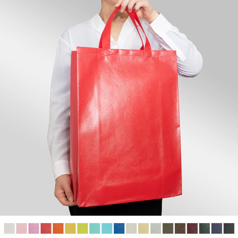 不織布バッグ｜ラミ不織布バッグ　角底　中縦サイズ｜100枚入～