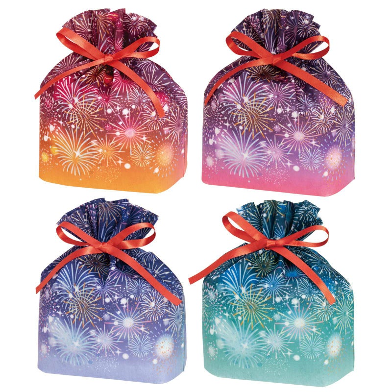 ラッピング｜【夏ギフト】巾着（小）キラキラ花火柄｜不織布ラッピング袋｜20枚入