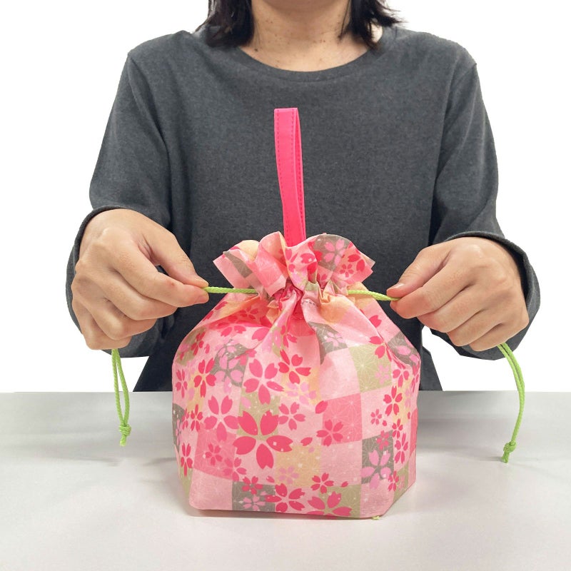 ラッピング｜手提げ巾着 ばら桜柄｜不織布ギフト包装資材の仕入れ通販 ラッピングの森
