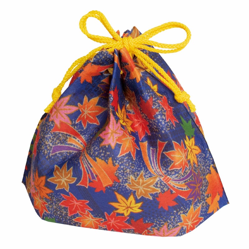 ラッピング｜【秋ギフト】三角巾着　紅葉柄｜不織布ラッピング袋｜20枚入