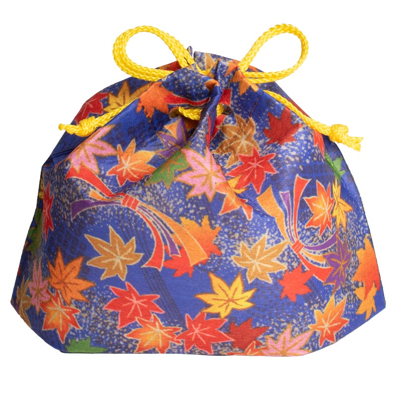 ラッピング｜【秋ギフト】三角巾着　紅葉柄｜不織布ラッピング袋｜20枚入