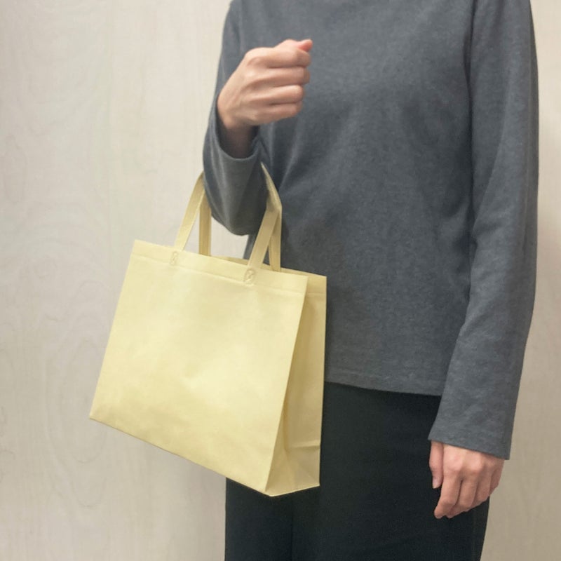 不織布バッグ｜【名入れ対応】不織布スクエアトート　ふつう《75g》　A4横サイズ｜ 100枚入