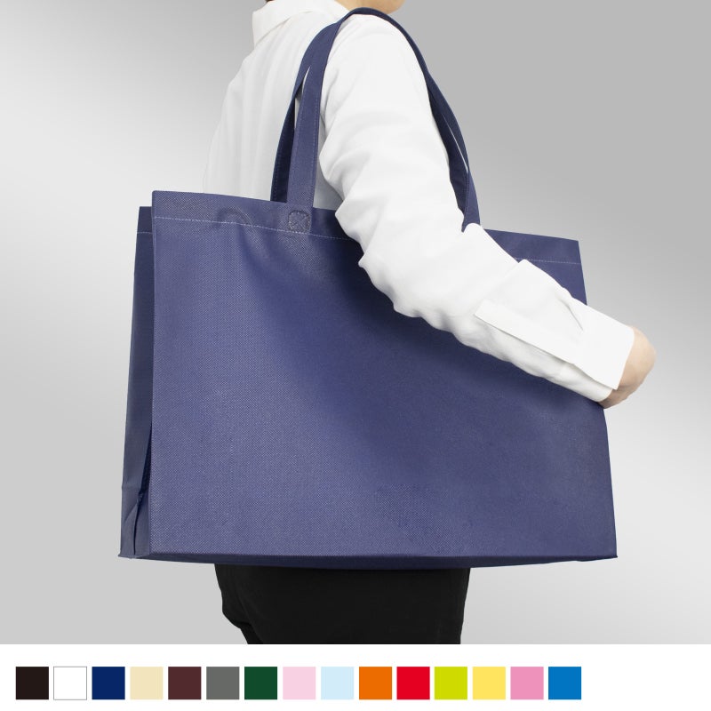 不織布バッグ｜織布スクエアトート　ふつう《75g》　中横サイズ｜100枚入～