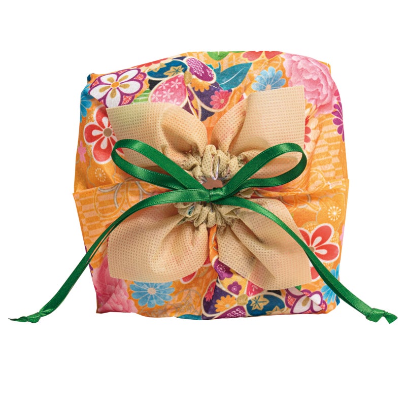 花が開いたような天面｜【秋ギフト】風呂敷巾着　みやび柄｜不織布ラッピング袋｜20枚入～